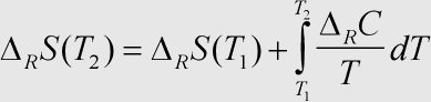 Temperaturabhängigkeit der Änderung der Reaktionsentropie